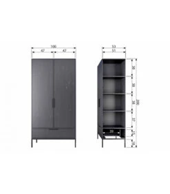 Armoire Adam Pin Gris -Magasin De Meubles De Qualité armoire adam pin gris 6