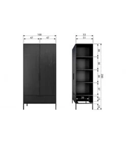 Armoire Adam Pin Noir -Magasin De Meubles De Qualité armoire adam pin noir 7
