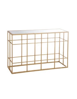 Barres De Console En Métal/verre Doré