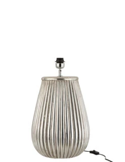 Base De Lampe + Abat-jour En Faïence Argentée -Magasin De Meubles De Qualité base de lampe abat jour en faience argentee 3