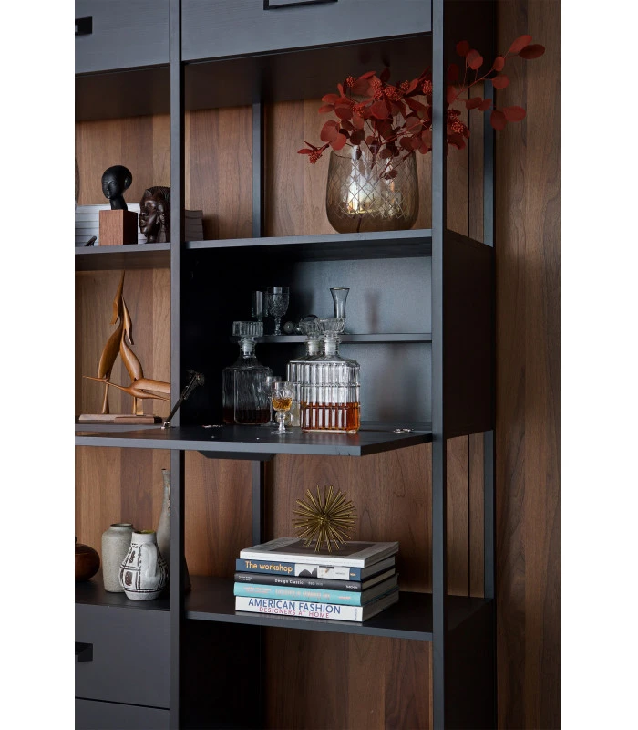 Bibliothéque Legacy Bois Et Métal Noir 3 Bibliothéque Legacy Bois Et Métal Noir – Image 3