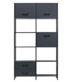 Bibliothéque Legacy Bois Et Métal Noir