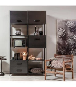 Bibliothéque Legacy Bois Et Métal Noir 13 Bibliothéque Legacy Bois Et Métal Noir -Magasin De Meubles De Qualité bibliotheque legacy bois et metal noir 3