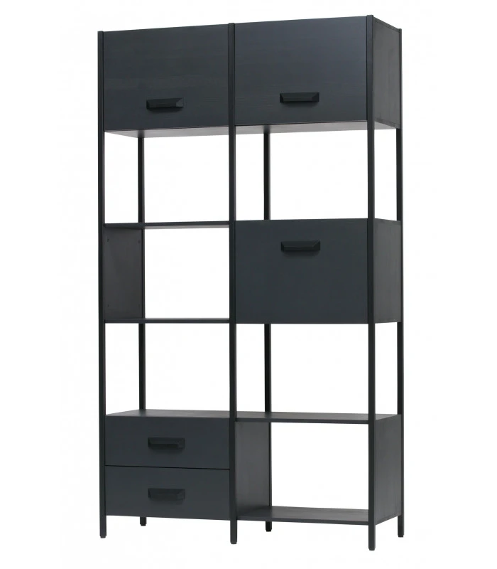 Bibliothéque Legacy Bois Et Métal Noir 5 Bibliothéque Legacy Bois Et Métal Noir – Image 5