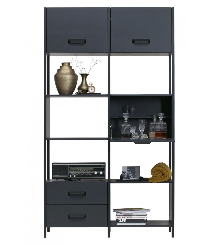 Bibliothéque Legacy Bois Et Métal Noir 7 Bibliothéque Legacy Bois Et Métal Noir – Image 7