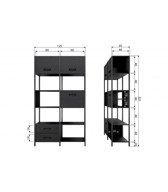 Bibliothéque Legacy Bois Et Métal Noir 10 Bibliothéque Legacy Bois Et Métal Noir – Image 10