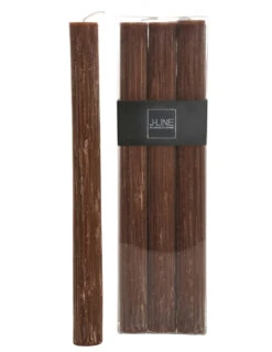 Boîte 6 Bougie De Table Marron -13H