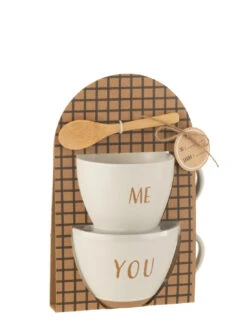 Boîte De 2 Tasses En Céramique Blanche