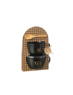 Boîte De 2 Tasses En Céramique Noire