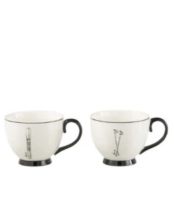 Boîte De 2 Tasses Géantes Windownbox En Céramique Noir/blanc
