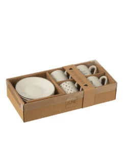 Boîte De 4 Tasses à Café + Soucoupe Cœur Windownbox Céramique Blanc Petit -Magasin De Meubles De Qualité boite de 4 tasses a cafe soucoupe coeur windownbox ceramique blanc petit 2