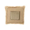 Bordure De Coussin En Coton Beige/blanc Ibiza