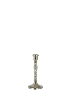 Bougeoir En Diamant En Aluminium Argenté Petit