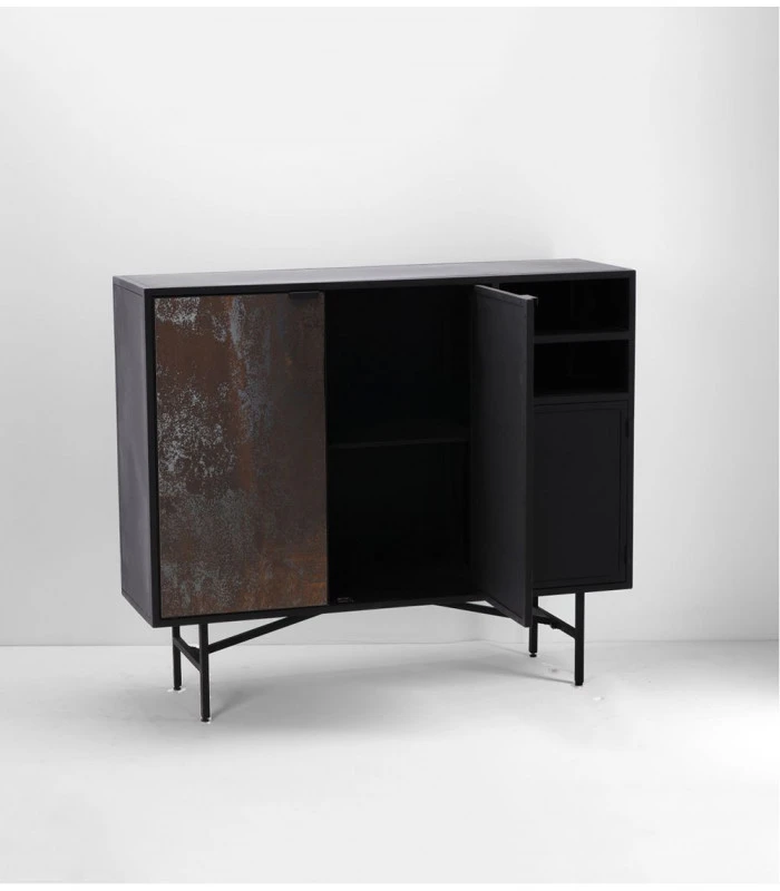 Buffet Rasty 3 Portes Métal Et Bois 3 Buffet Rasty 3 Portes Métal Et Bois – Image 3