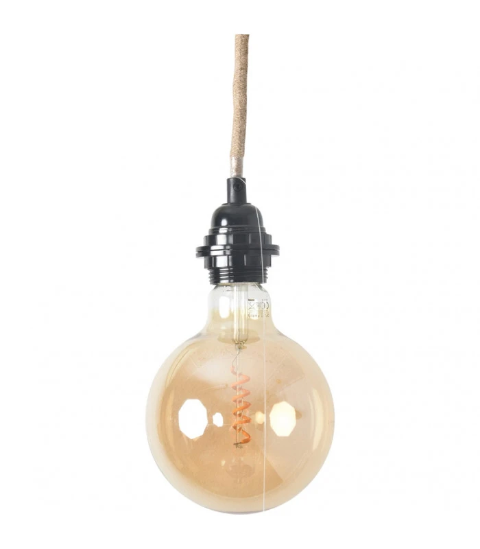 Câble Pour Suspension En Corde Et Métal Noir Douille H.110cm 2 Câble Pour Suspension En Corde Et Métal Noir Douille H.110cm – Image 2