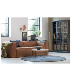 Canapé Bean 3.5 Places En Cuir Recyclé Cognac -Magasin De Meubles De Qualité canape bean 35 places en cuir recycle noir 10
