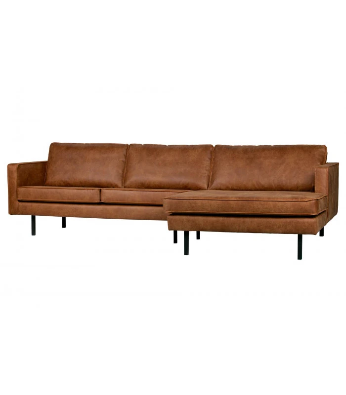 Canapé Chaise Longue Rodéo Droit Cognac Cuir Recyclé 3 Canapé Chaise Longue Rodéo Droit Cognac Cuir Recyclé – Image 3
