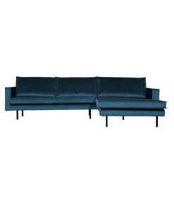 Canapé Chaise Longue Rodéo Droite Velvet Bleu