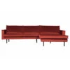 Canapé Chaise Longue Rodéo Droite Velvet Chestnut