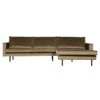 Canapé Chaise Longue Rodéo Droite Velvet Taupe