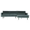 Canapé Chaise Longue Rodéo Droite Velvet Teal Bleu Canard