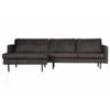 Canapé Chaise Longue Rodéo Gauche Black Cuir Recyclé