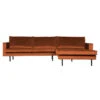 Canapé Chaise Longue Rodéo Droite Velvet Rouille