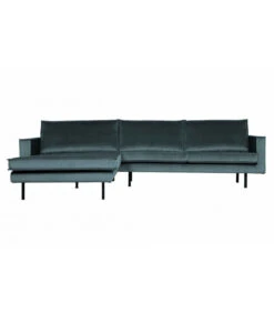 Canapé Chaise Longue Rodéo Gauche Velvet Teal Bleu Canard