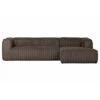 Canapé D'Angle Droit Bean Côtelé Marron