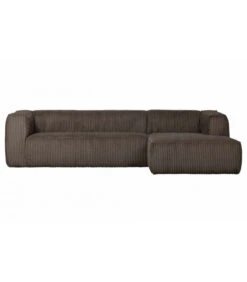 Canapé D'Angle Droit Bean Côtelé Marron