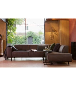 Canapé D'Angle Droite Statement Gris Cuir Recyclé -Magasin De Meubles De Qualité canape d angle droite statement gris cuir recycle 2