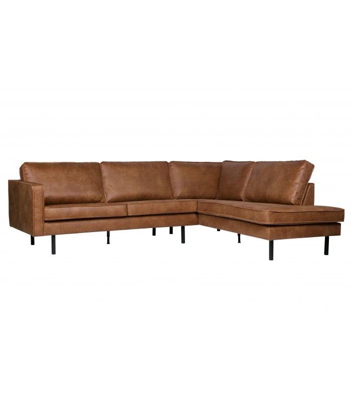 Canapé D'Angle Rodéo Droit Cognac Cuir Recyclé 2 Canapé D'Angle Rodéo Droit Cognac Cuir Recyclé – Image 2
