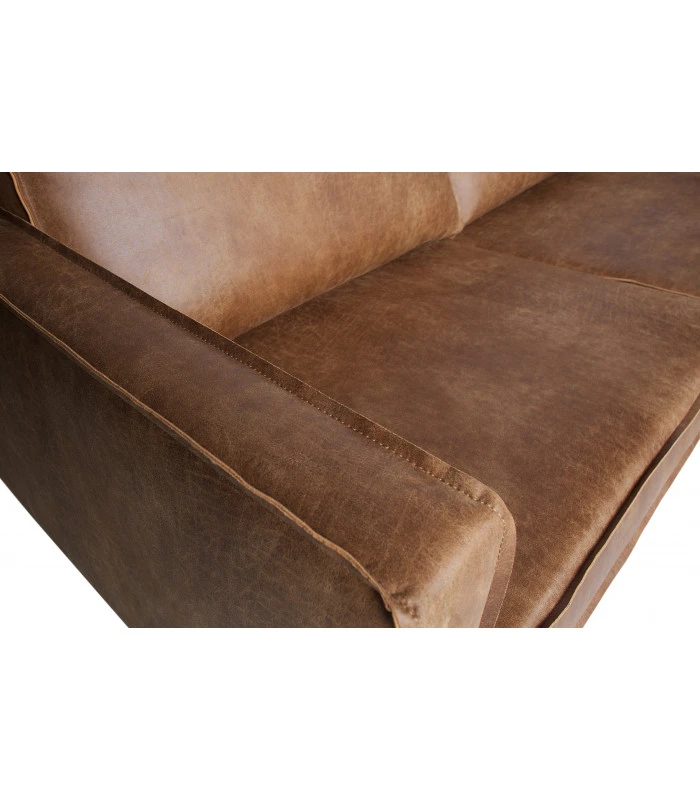 Canapé D'Angle Rodéo Droit Cognac Cuir Recyclé 5 Canapé D'Angle Rodéo Droit Cognac Cuir Recyclé – Image 5