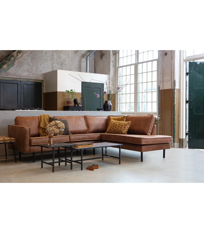 Canapé D'Angle Rodéo Droit Cognac Cuir Recyclé 7 Canapé D'Angle Rodéo Droit Cognac Cuir Recyclé – Image 7