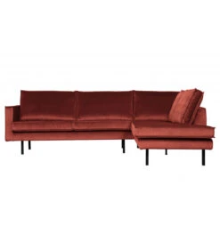 Canapé D'Angle Rodéo Droite Velvet Chestnut