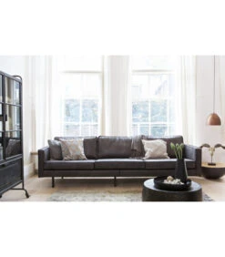 Canapé Rodéo 3 Places XL Black Cuir Recyclé -Magasin De Meubles De Qualité canape rodeo 3 places xl noir cuir recycle 3