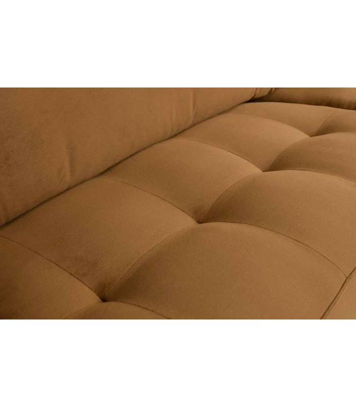 Canapé Rodéo Classic 2.5 Places Velvet Miel Matelassé 3 Canapé Rodéo Classic 2.5 Places Velvet Miel Matelassé – Image 3