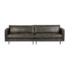 Canapé Rodéo Classic 3 Places XL Black Cuir Recyclé Façon Matelassé