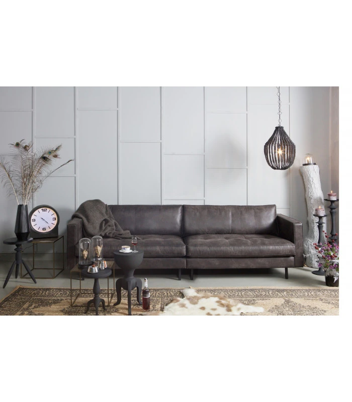 Canapé Rodéo Classic 3 Places XL Black Cuir Recyclé Façon Matelassé 6 Canapé Rodéo Classic 3 Places XL Black Cuir Recyclé Façon Matelassé – Image 6