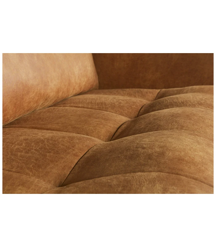 Canapé Rodéo Classic 3 Places XL Cognac Cuir Recyclé Façon Matelassé 4 Canapé Rodéo Classic 3 Places XL Cognac Cuir Recyclé Façon Matelassé – Image 4