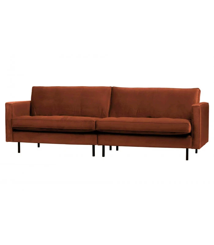 Canapé Rodéo Classic 3 Places XL Velvet Rouille Matelassé 3 Canapé Rodéo Classic 3 Places XL Velvet Rouille Matelassé – Image 3