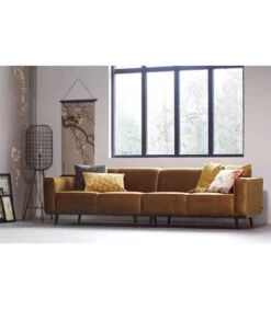 Canapé Statement XL 4 Places 372cm Velvet Jaune Miel -Magasin De Meubles De Qualité canape statement xl 4 places 372cm velvet jaune miel 4