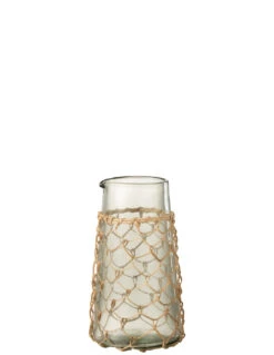 Carafe Tricot Verre/Canne Transparent