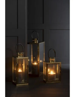 Carré De Lanterne En Métal/verre Doré -Magasin De Meubles De Qualité carre de lanterne en metalverre dore 2