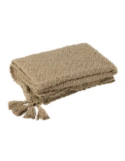 Plaid Floches Coton Beige Foncé