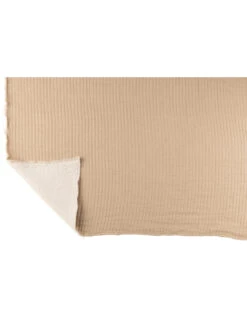 Plaid Teddy Lignes Couture -Magasin De Meubles De Qualité carreaux en peluche teddy couture en cotonpolyester beigej line 3