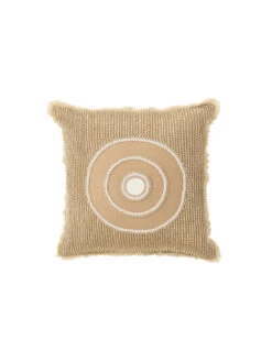 Cercle De Coussin En Coton Blanc/beige Ibiza