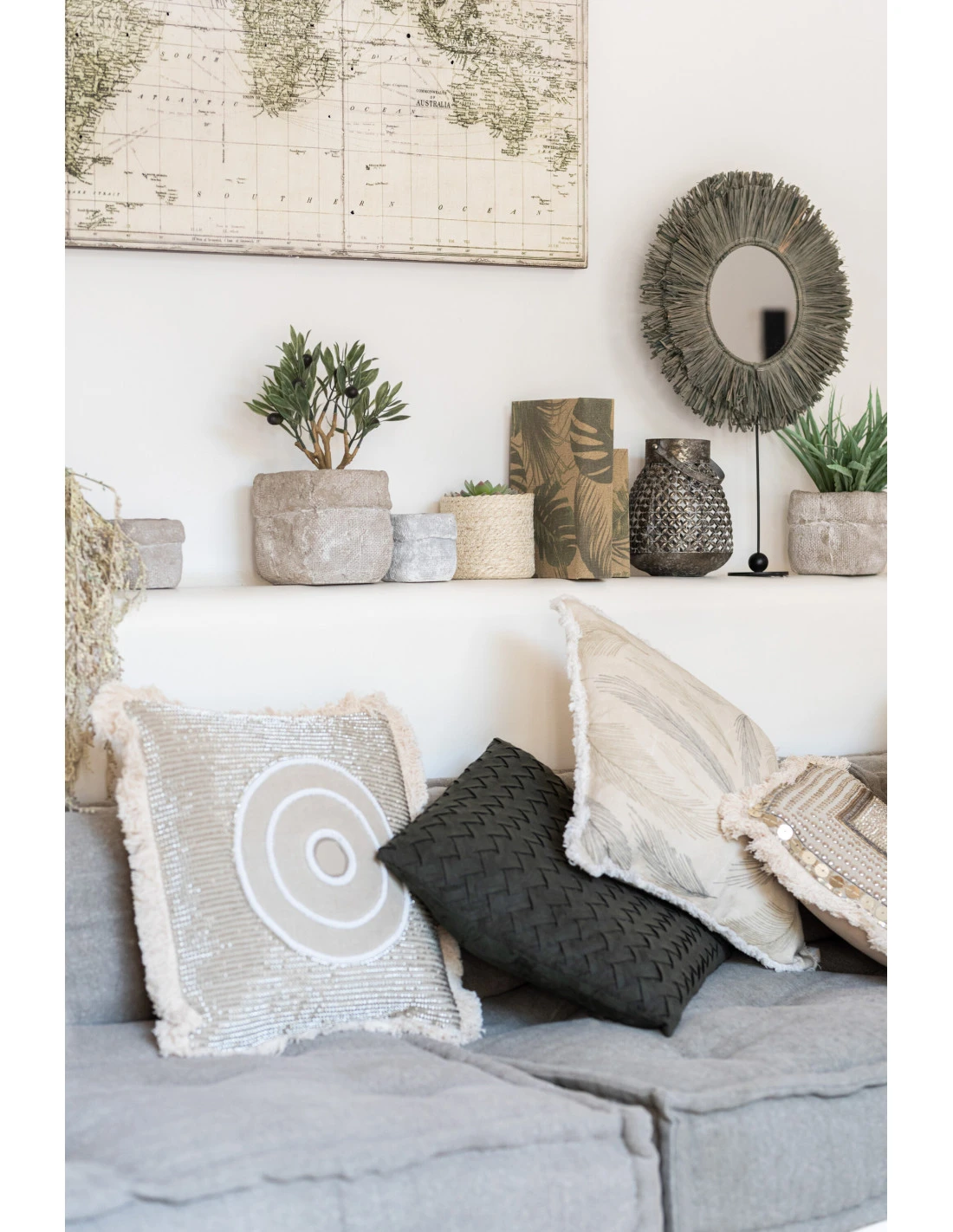 Cercle De Coussin En Coton Blanc/beige Ibiza 4 Cercle De Coussin En Coton Blanc/beige Ibiza – Image 4