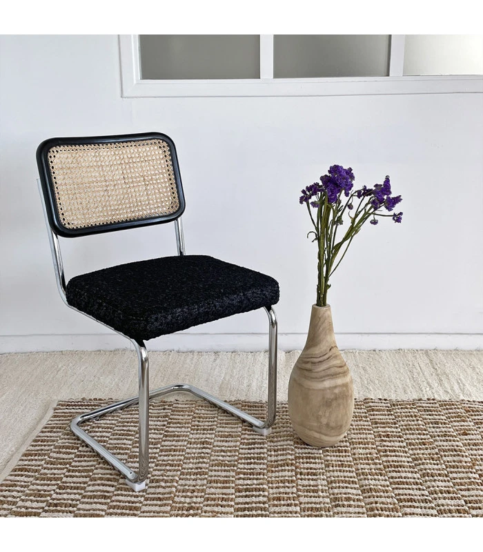 Chaise Capsule Bouclette Noir 2 Chaise Capsule Bouclette Noir – Image 2