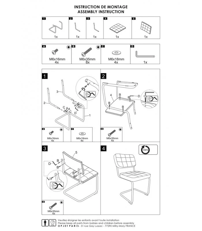 Chaise Capsule Bouclette Noir 5 Chaise Capsule Bouclette Noir – Image 5